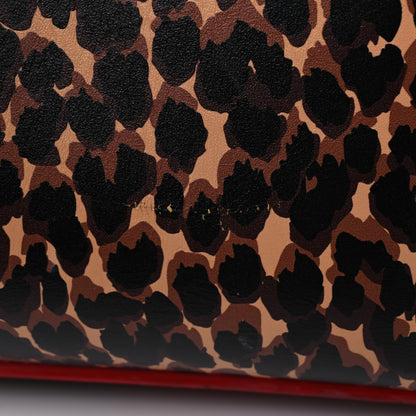 Christian Louboutin Calfskin Leopard Print Spikes East West Cabata Tote Brown 16 of 19