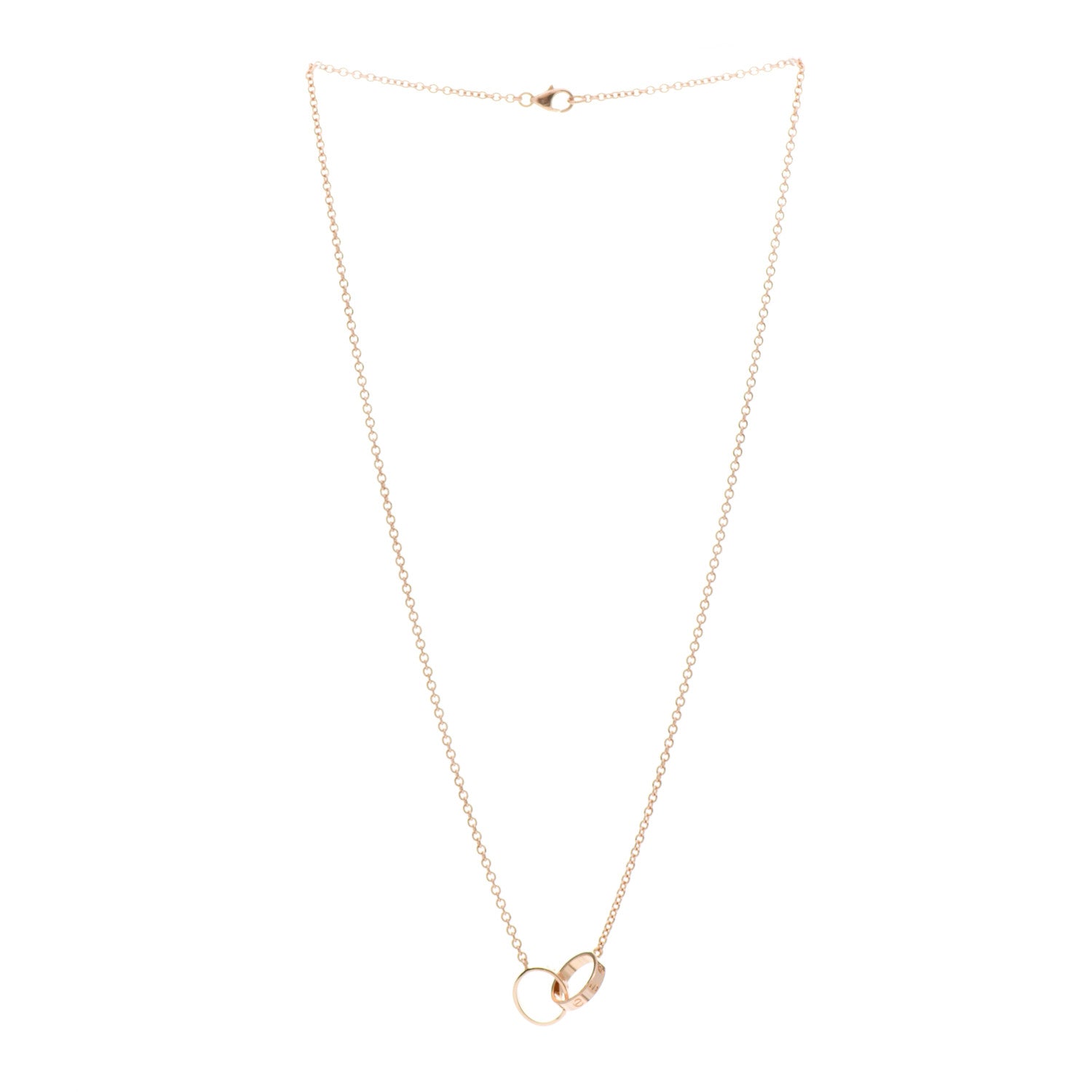 Cartier 18K Pink Gold Interlocking LOVE Necklace 3 of 6