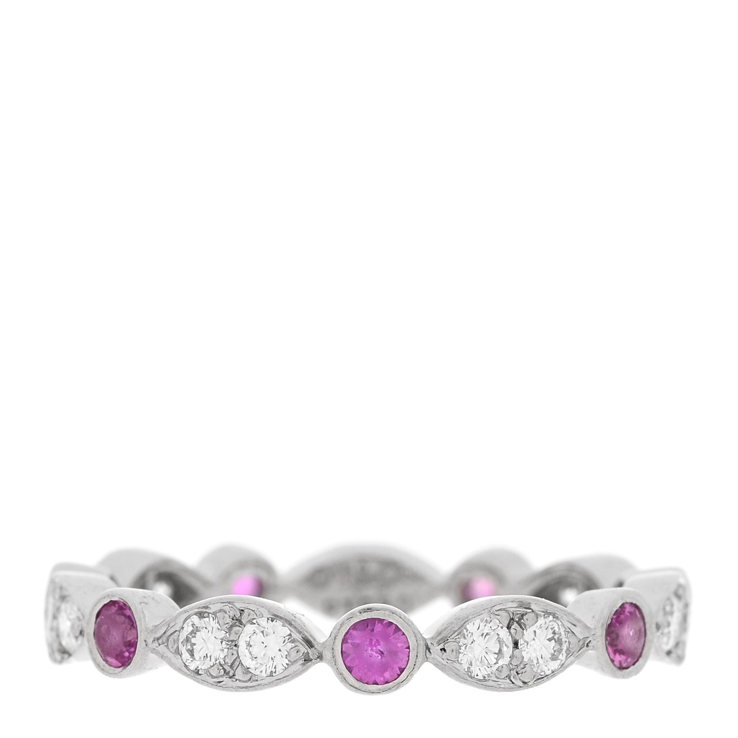 Platinum Diamond Pink Sapphire Jazz Swing Ring 54 6.75