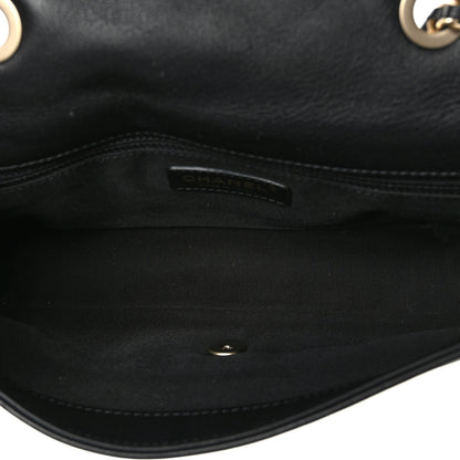 Chanel Calfskin Quilted Medium Graphic Flap Beige Black 5 of 10