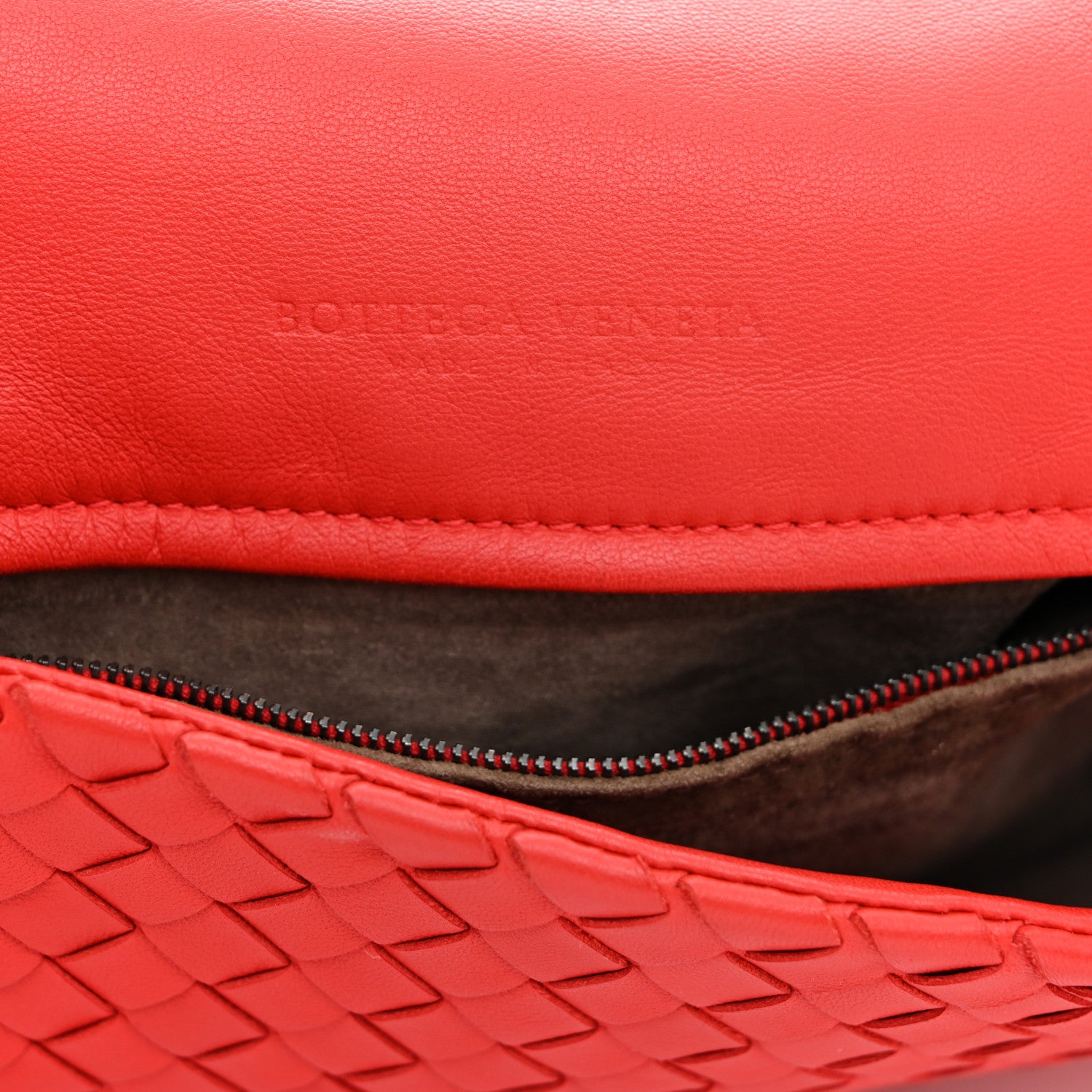 Bottega Veneta Nappa Intrecciato Messenger Bag Red 6 of 13