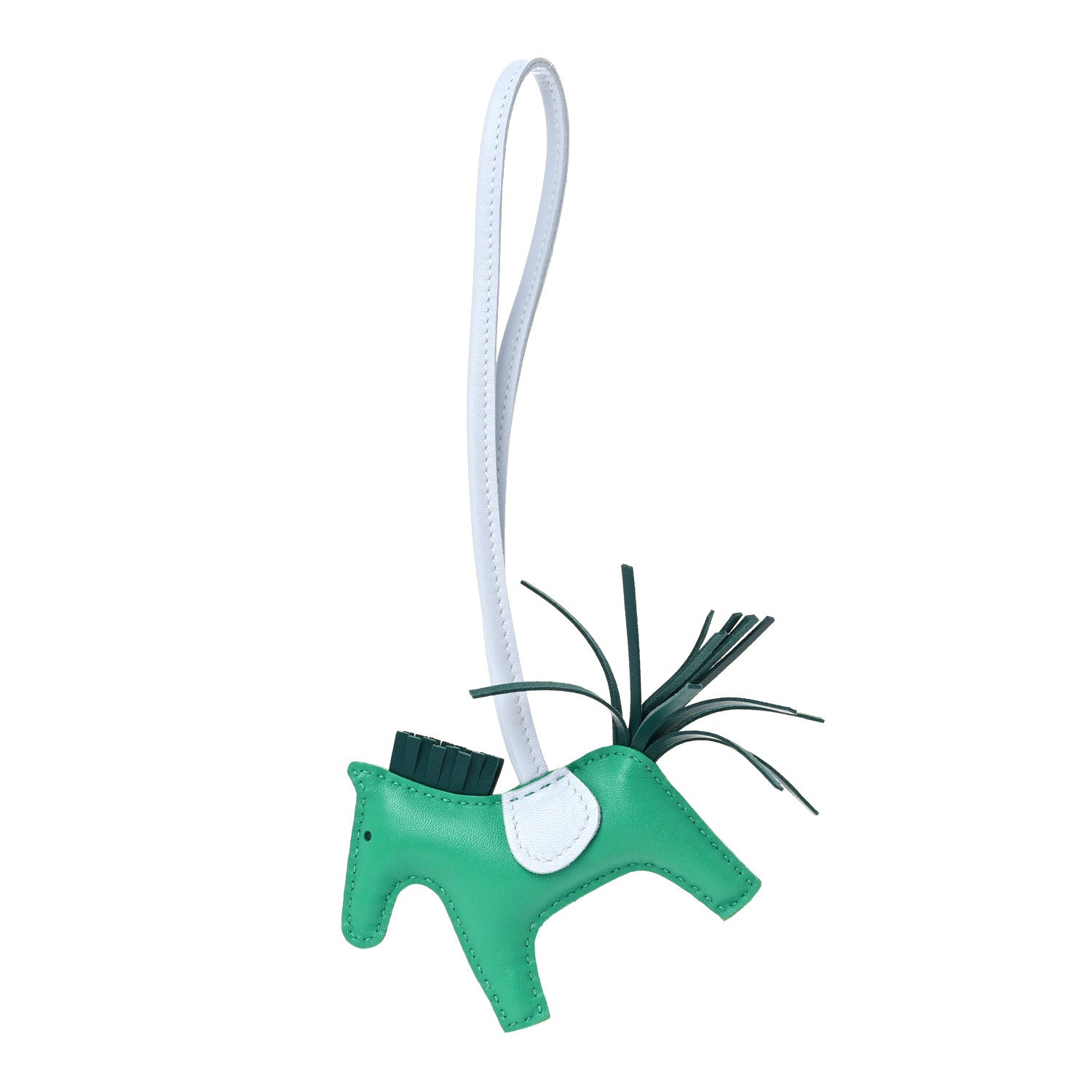 Hermes Milo Lambskin Grigri Rodeo Horse Bag Charm PM Menthe Malachite Brume 1 of 4