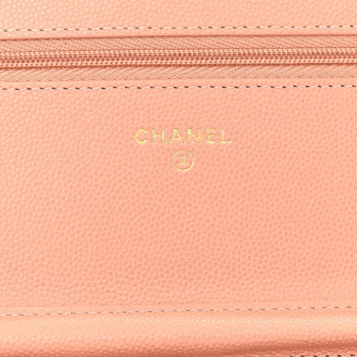 Chanel Caviar Quilted Perforated Metal CC Wallet On Chain WOC Beige 6 of 12