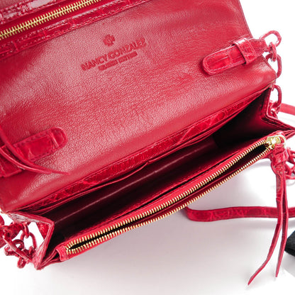Nancy Gonzalez Crocodile Wallet On Chain Red 6 of 6