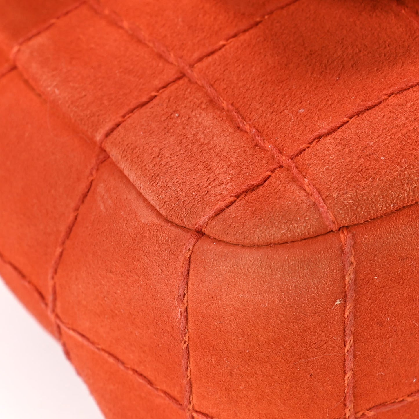Suede Square Double Stitch Flap Orange
