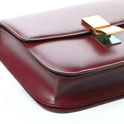 Celine Box Calfskin Medium Classic Box Flap Bag Burgundy 8 of 9