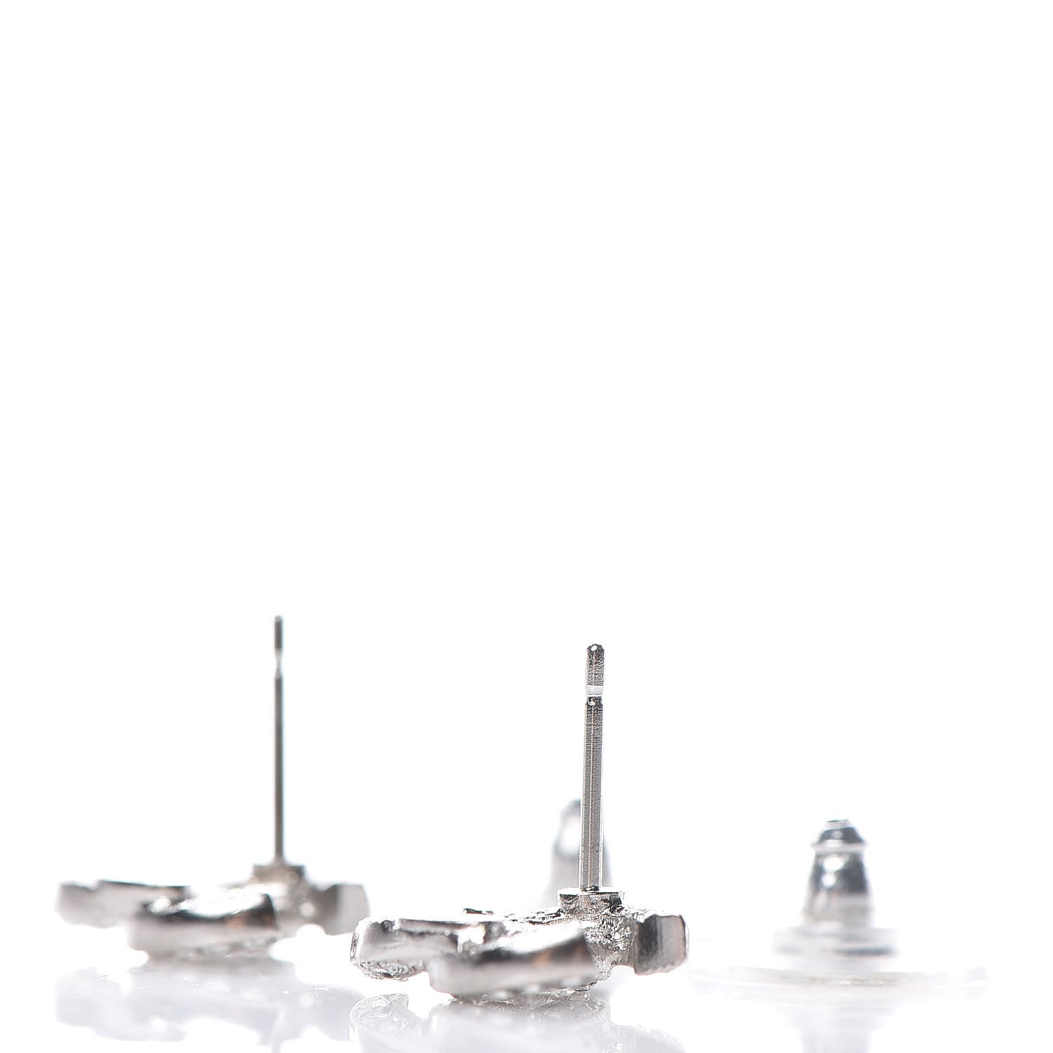Chanel Crystal CC Earrings Silver 3 of 5