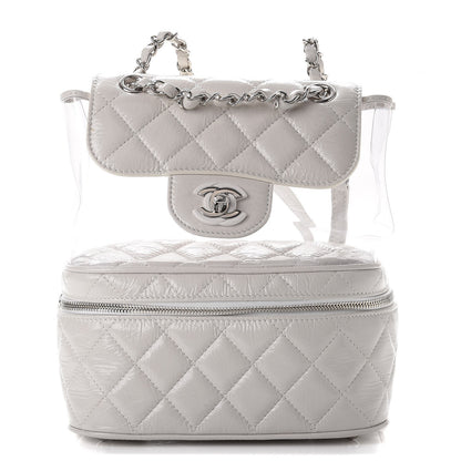 Chanel Crumpled Calfskin PVC Quilted Backpack White 1 of 9