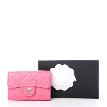 Chanel Caviar Quilted Flap Card Holder Wallet Pink 9 of 9