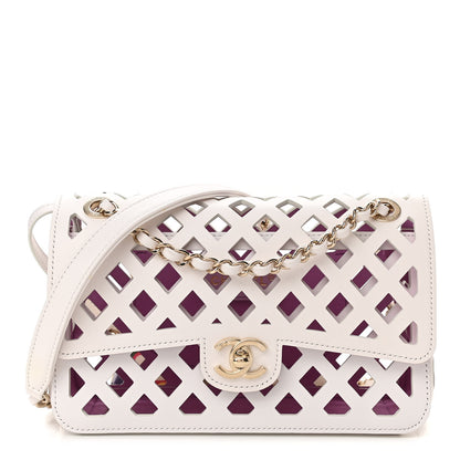 Chanel Lambskin Small Sea Through Flap White Multicolor 3 of 12