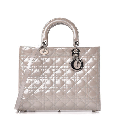 Christian Dior Patent Cannage Large Lady Dior Beige 1 of 13