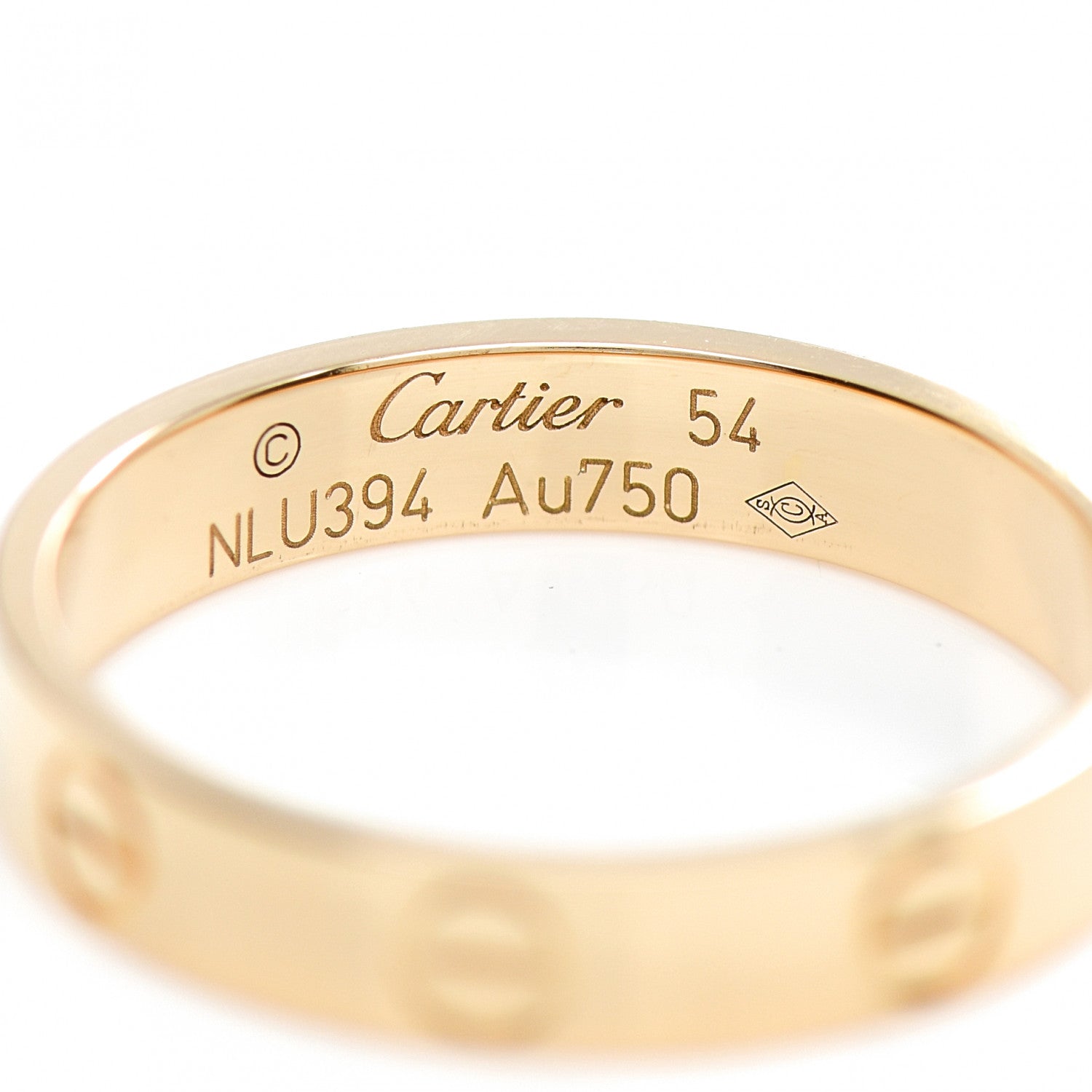 Cartier 18K Yellow Gold 3.5mm LOVE Wedding Band Ring 54 6.75 4 of 4