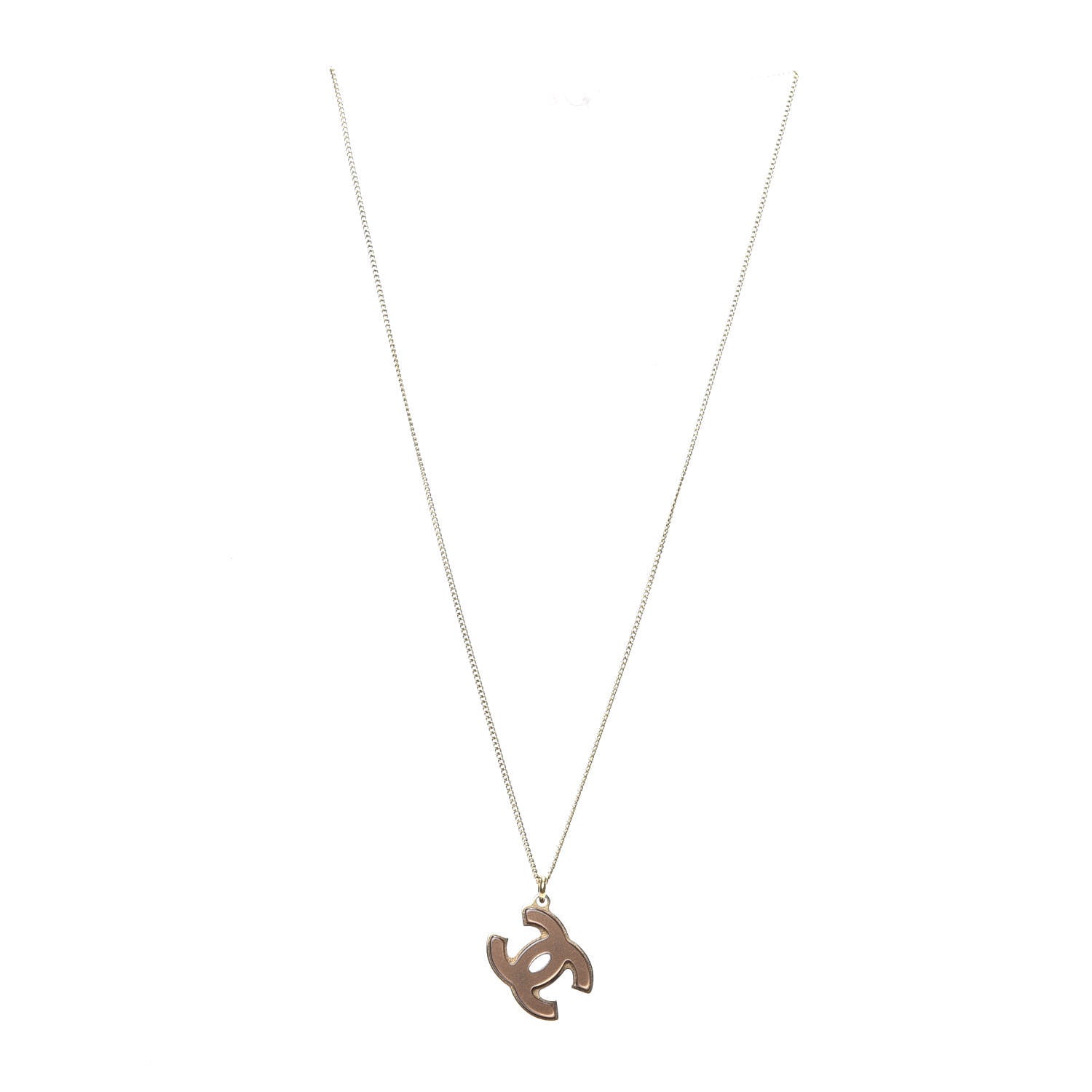 Chanel Resin CC Pendant Necklace Gold 2 of 6