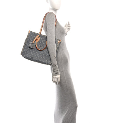 Louis Vuitton Monogram Denim Onthego MM Washed Grey 2 of 10