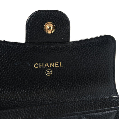 Chanel Caviar Quilted Flap Card Holder Wallet Black Black 6 of 9