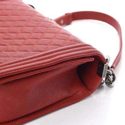 Chanel Caviar Quilted New Medium Boy Flap Dark Red 11 of 19