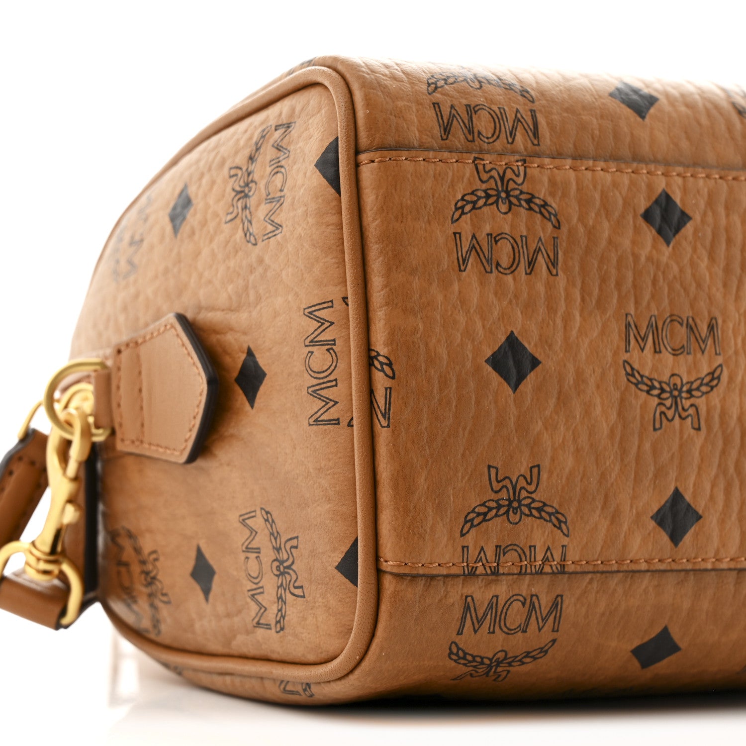 MCM Visetos Small Ella Boston Cognac 9 of 10