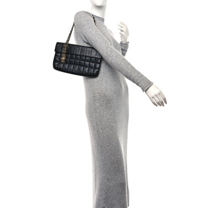 Chanel Lambskin Chocolate Bar Mademoiselle Flap Shoulder Bag Black 2 of 11