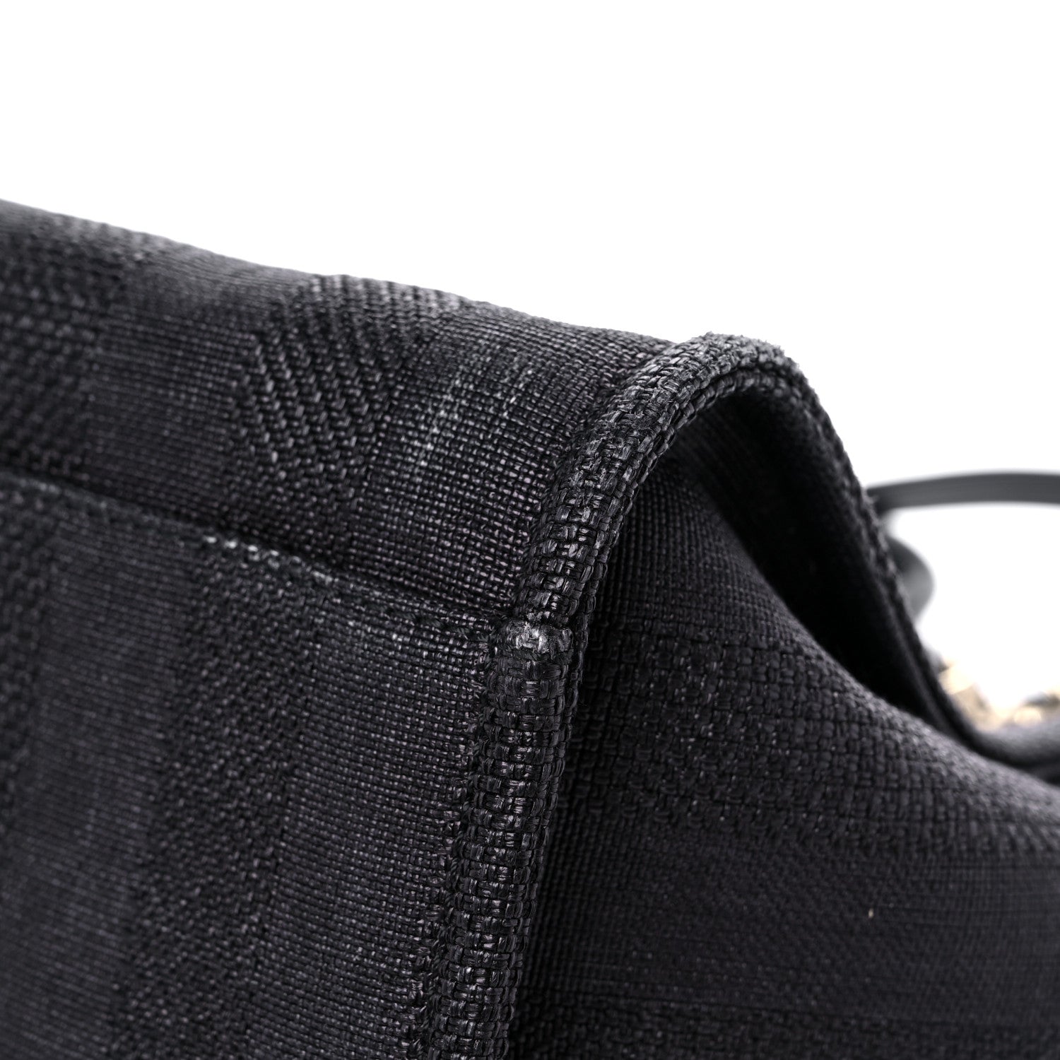 Chanel Mixed Fibers Calfskin Striped Medium Deauville Tote Black 9 of 20
