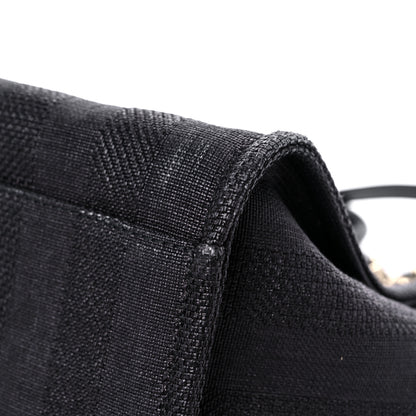 Chanel Mixed Fibers Calfskin Striped Medium Deauville Tote Black 9 of 20