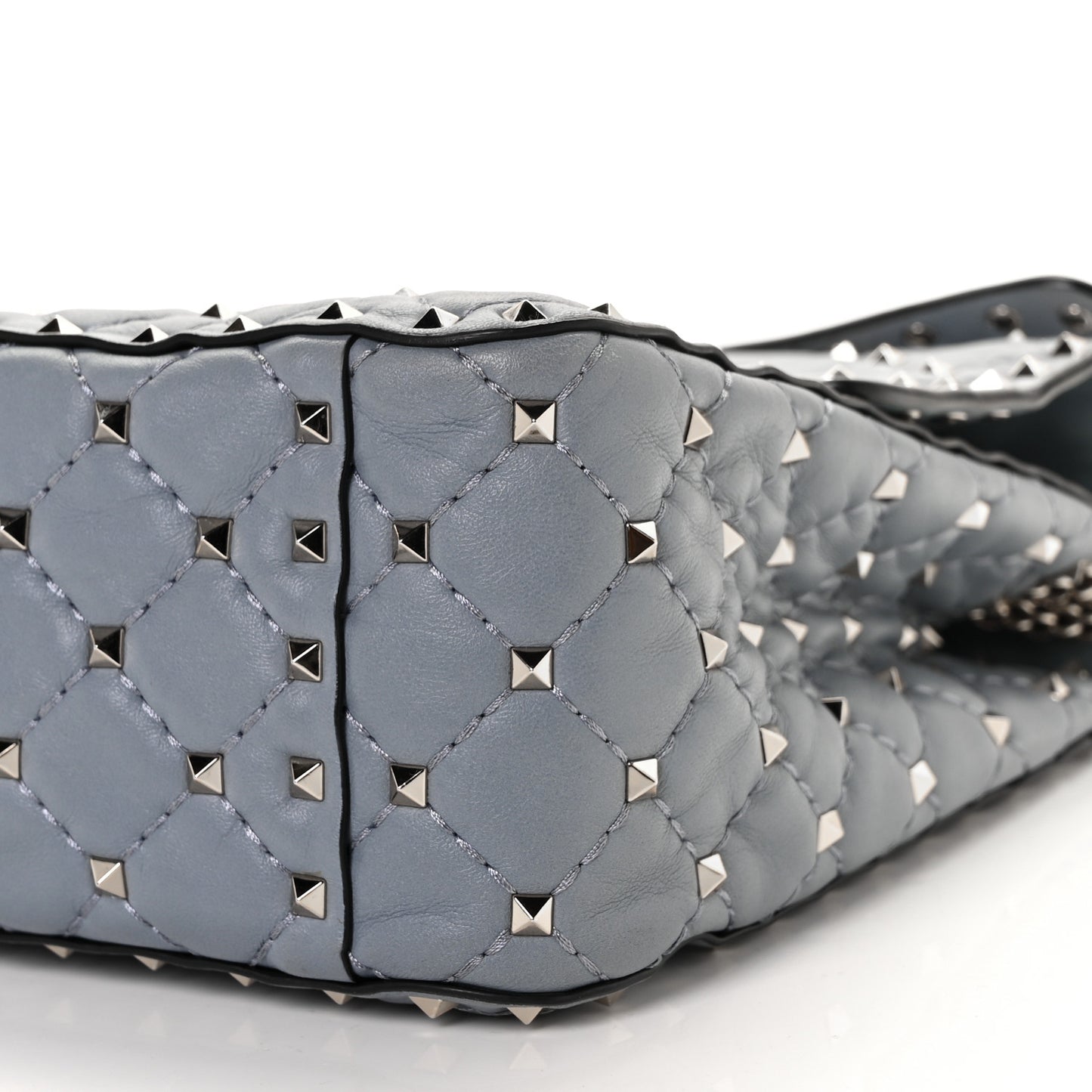 Nappa Large Rockstud Spike Shoulder Bag Light Stone