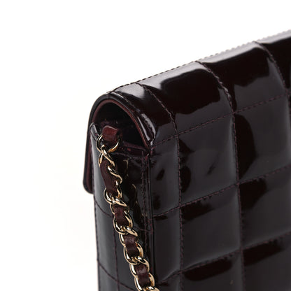 Chanel Patent East West Chocolate Bar Flap Burgundy 13 of 13