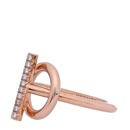 Hermes 18K Rose Gold Diamond PM Echappee Ring 54 6.75 4 of 8