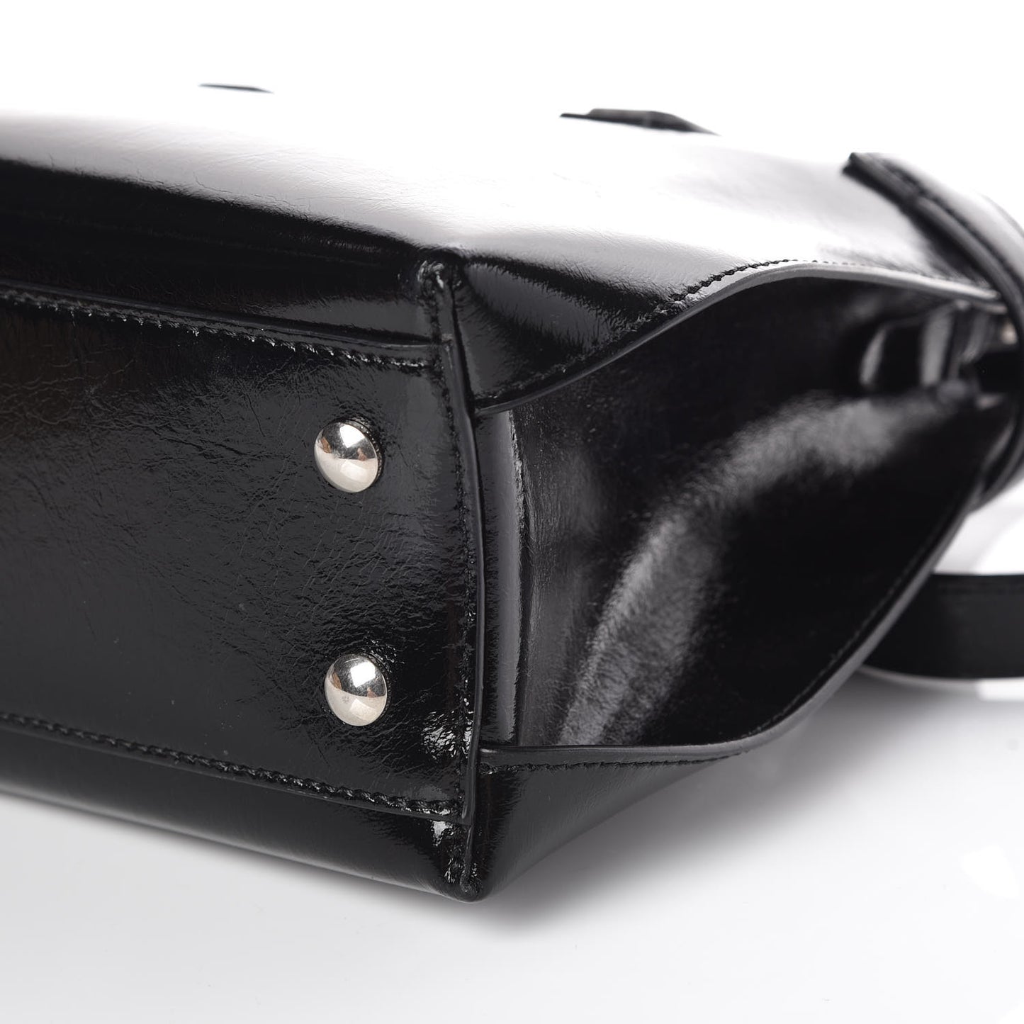 Soft Calfskin Small Banner Tote Black