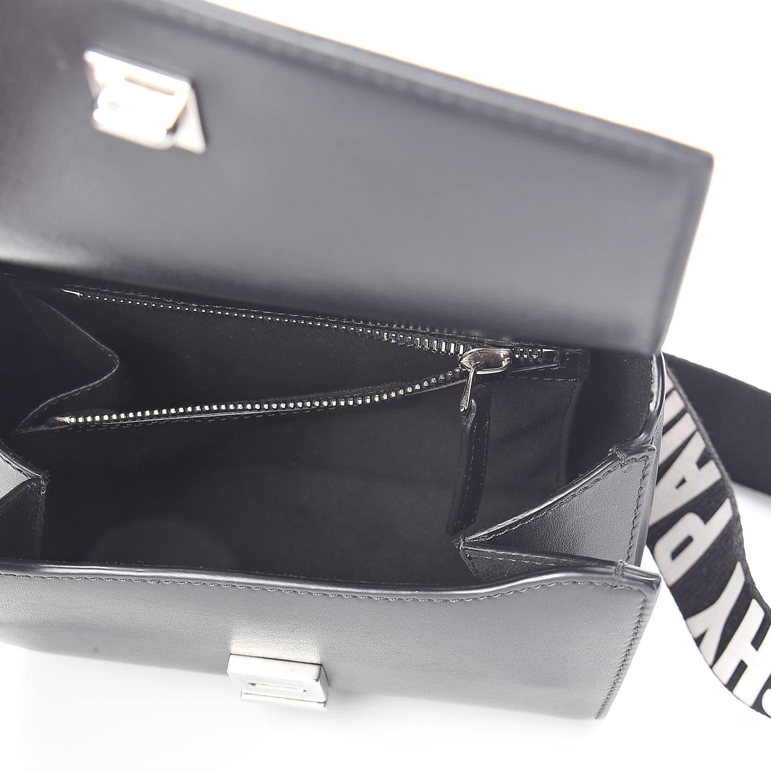 Givenchy Calfskin Mini Pandora Box Logo Strap Crossbody Bag Black 5 of 10