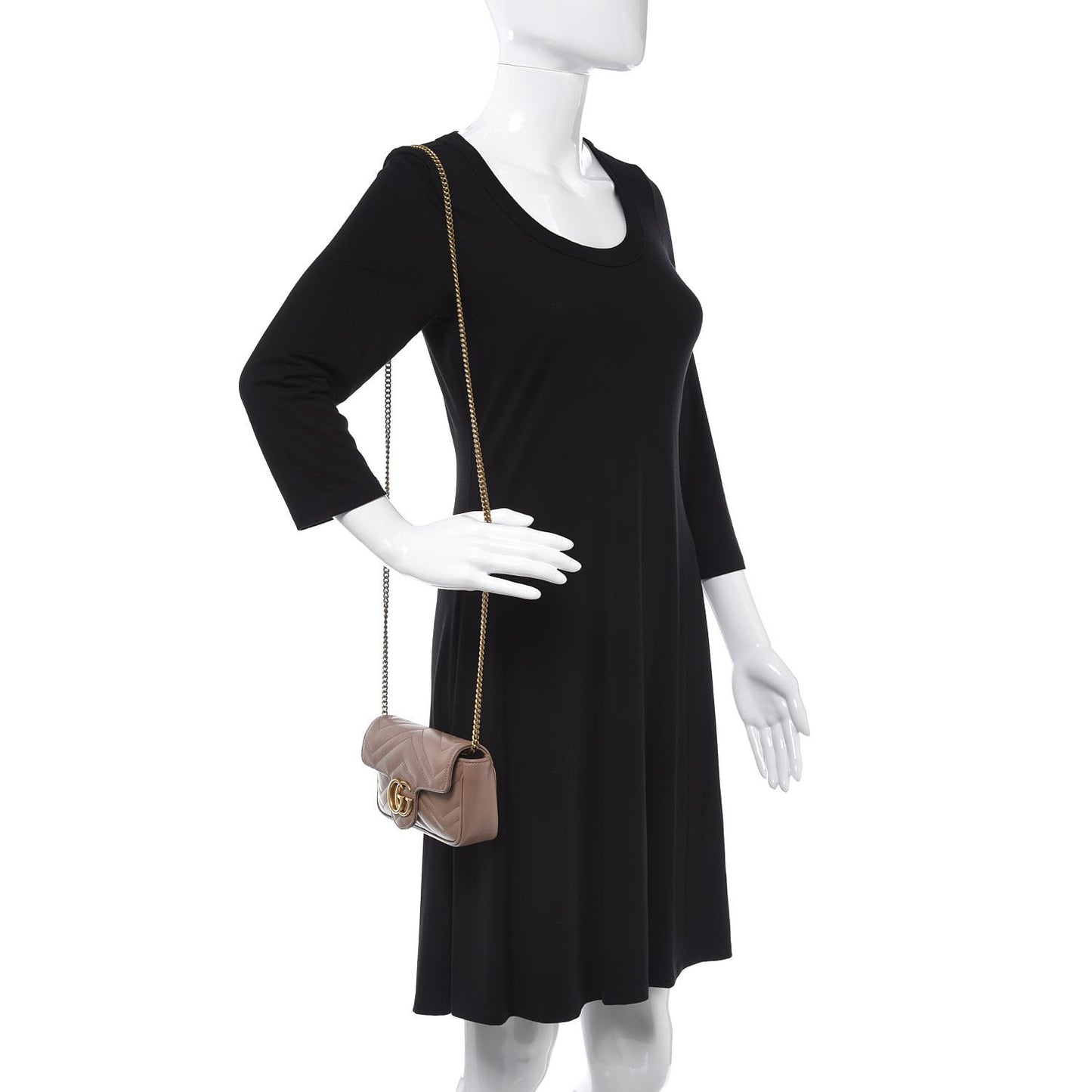 Calfskin Matelasse Super Mini GG Marmont Shoulder Bag Porcelain Rose