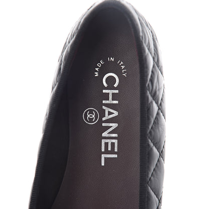Chanel Aged Calfskin Quilted CC Cap Toe Ballerina Flats 36 Black 5 of 7