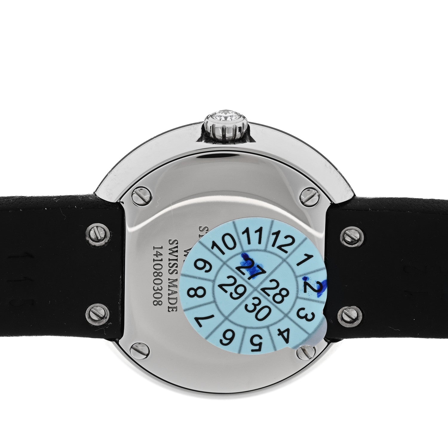 Tiffany Stainless Steel Calfskin Diamond Bezel 24mm Atlas 2-Hand Quartz Watch Tiffany Blue 4 of 5