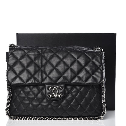 Chanel Washed Lambskin Quilted Maxi Chain Around Flap Black 16 of 16