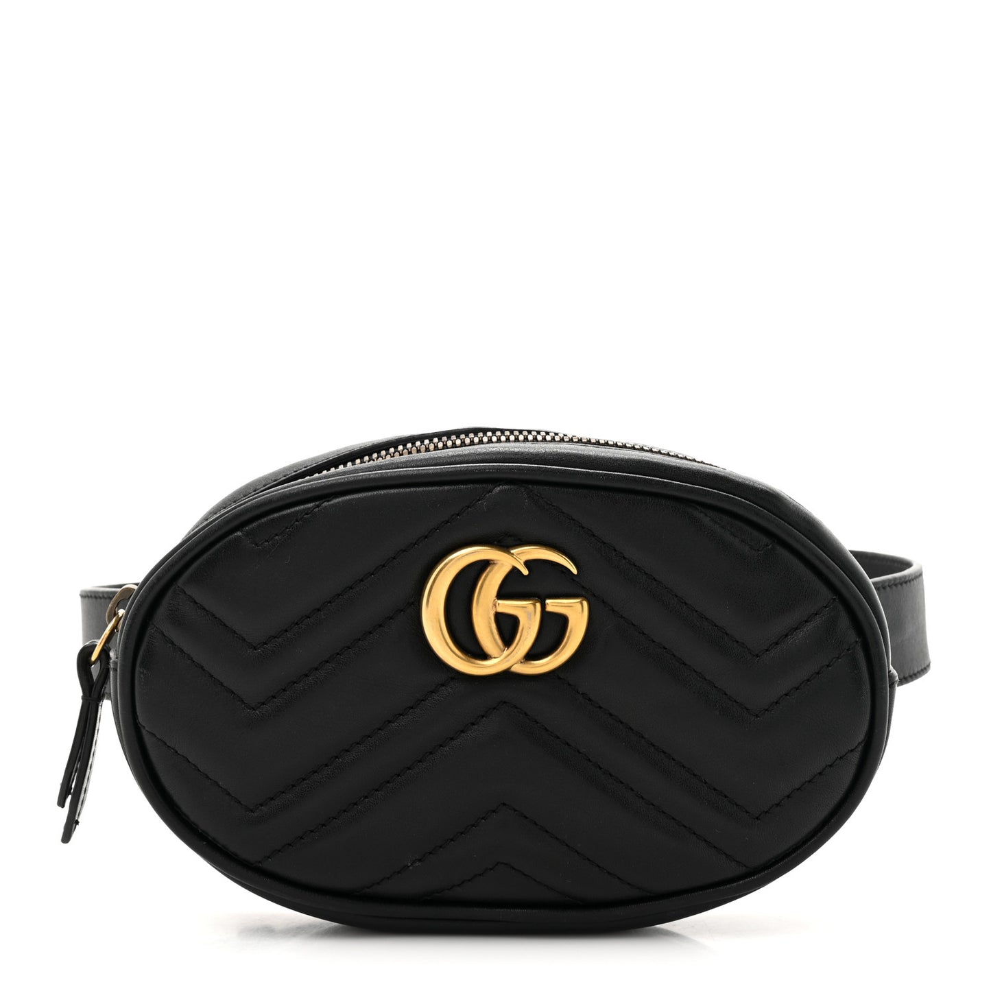 Calfskin Matelasse GG Marmont Belt Bag 65 Black