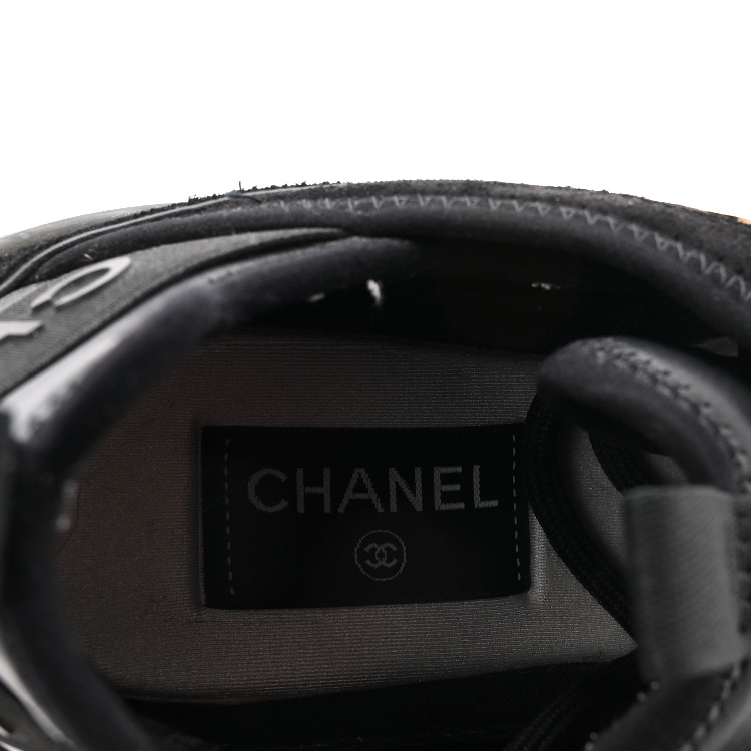 Chanel Suede Calfskin Nylon Grosgrain CC Sneakers 41 Black 8 of 9
