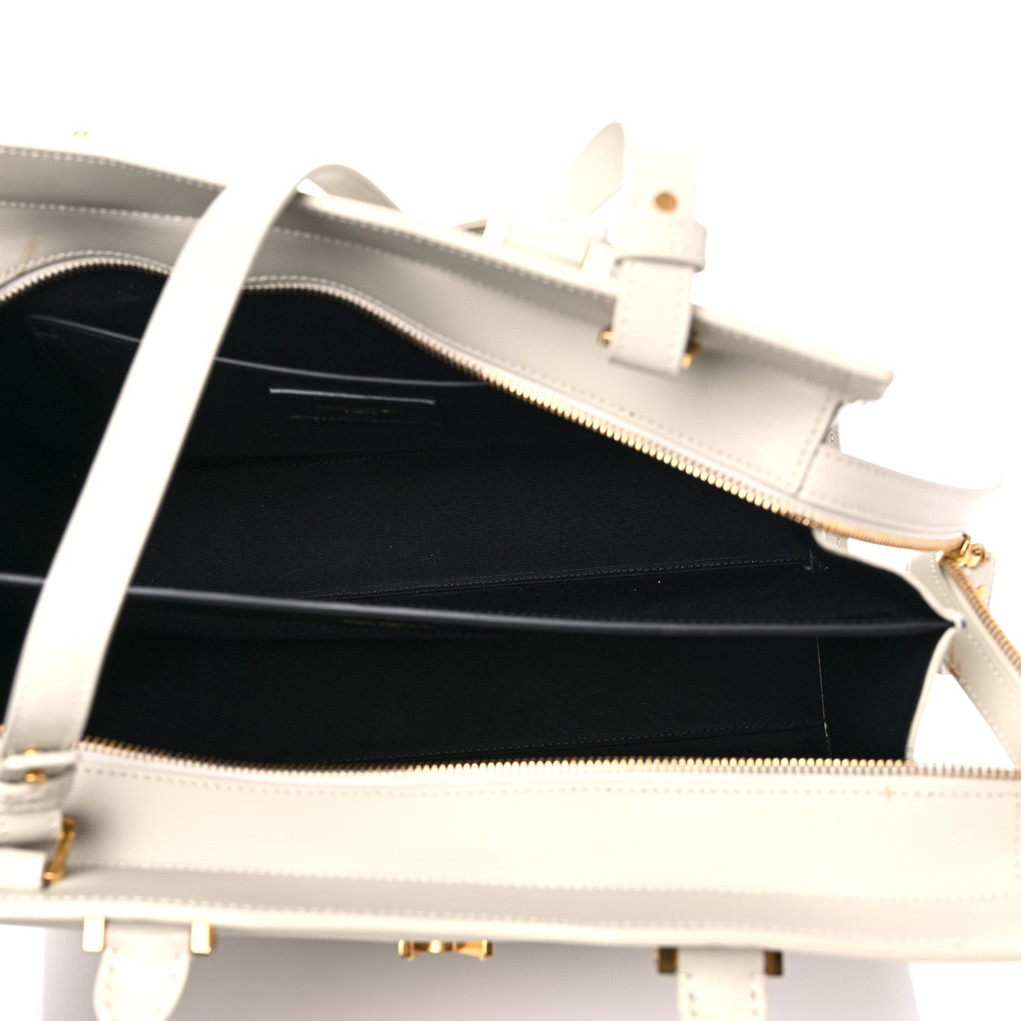 Shiny Calfskin Medium Uptown Tote White