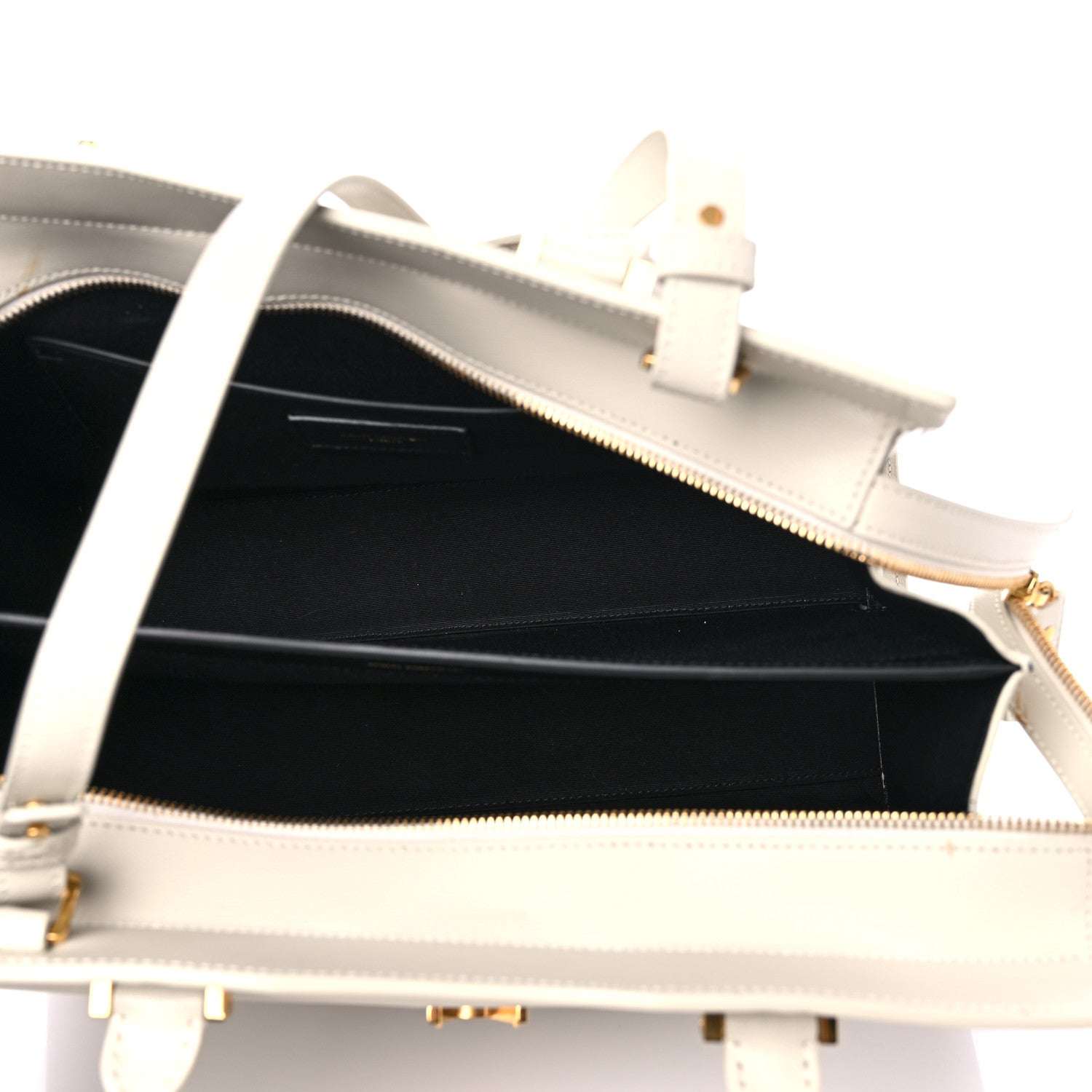 Saint Laurent Shiny Calfskin Medium Uptown Tote White 5 of 17