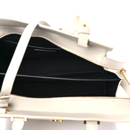 Saint Laurent Shiny Calfskin Medium Uptown Tote White 5 of 17