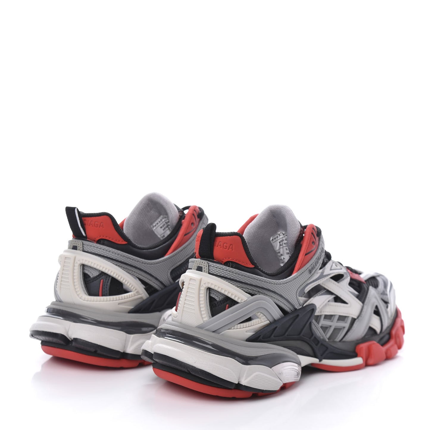 Rubber Mesh Bi-Color Womens Track.2 Open Sneakers 38 Black Grey Red