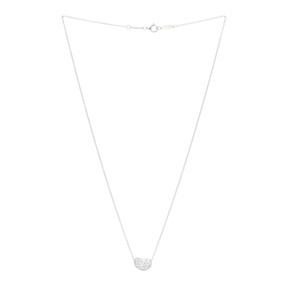 Tiffany Platinum Diamond 11mm Elsa Peretti Bean Pave Pendant Necklace 2 of 6