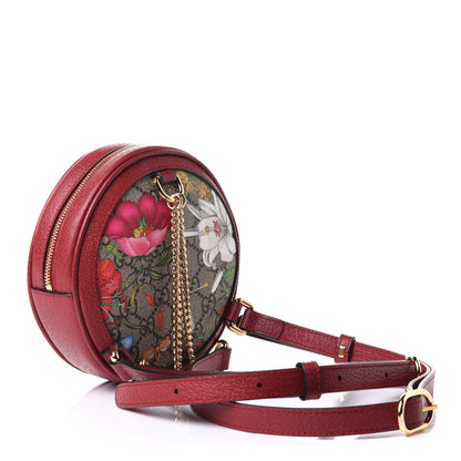 Gucci GG Supreme Monogram Web Flora Mini Ophidia Round Backpack Red 3 of 9