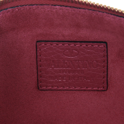Valentino Garavani Pebbled Calfskin Large Rockstud Zip Pouch Deep Cyclamin 6 of 7