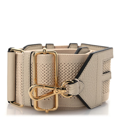 Fendi Ribbon Vitello King Logo Regolabile Woven Adjustable Strap You Beige 1 of 9