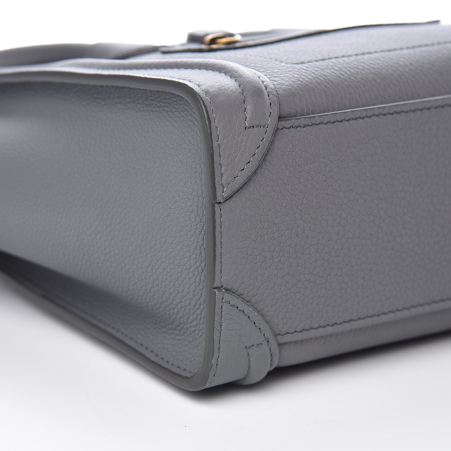 Celine Drummed Calfskin Nano Luggage Kohl 9 of 10