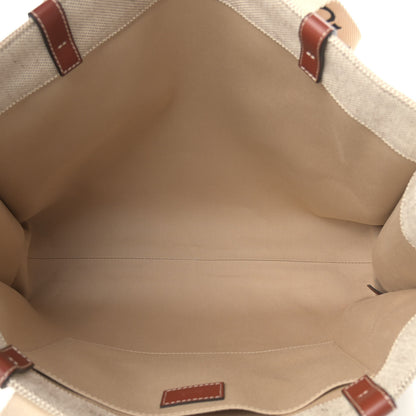 Chloe Cotton Calfskin Large Woody Ribbon Tote White Brown 5 of 9