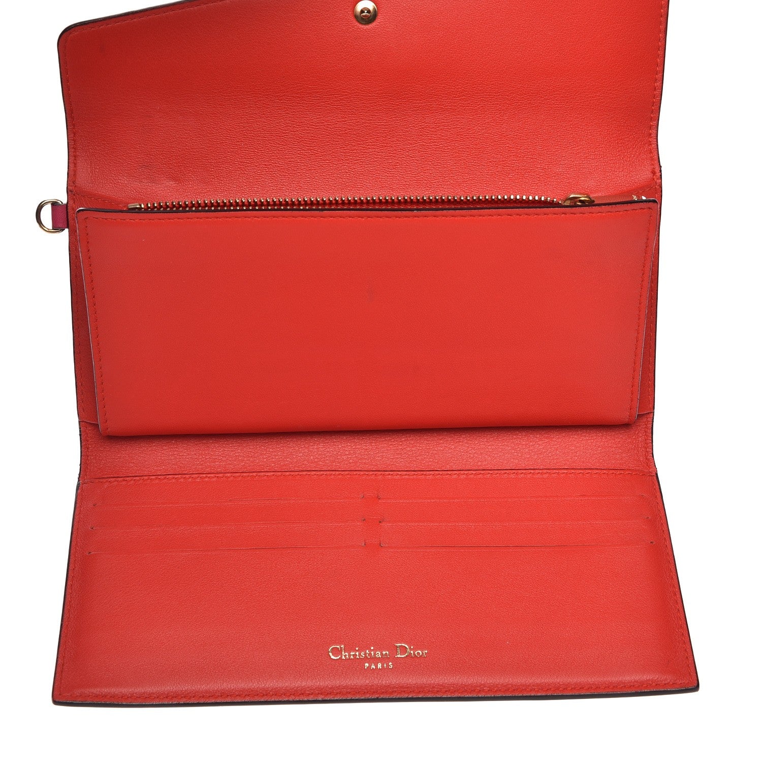 Christian Dior Smooth Calfskin Bi-Color Diorissimo Long Wallet Pink Red 5 of 8