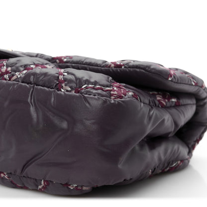 Chanel Nylon Quilted Tweed on Stitch Medium Bubble Flap Purple 11 of 11