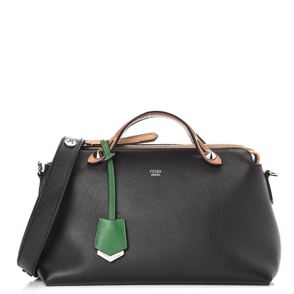Fendi Vitello Dolce 4 Color Medium By The Way Boston Bag Black Verde Smeraldo Multicolor 1 of 13