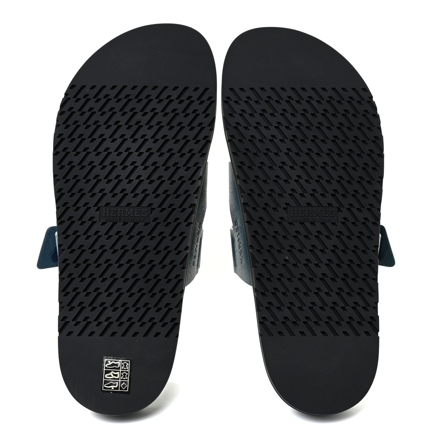 Hermes Epsom Mens Chypre Sandals 43 Bleu Canard 5 of 8