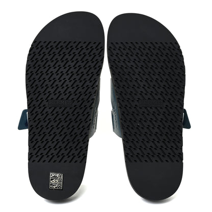 Hermes Epsom Mens Chypre Sandals 43 Bleu Canard 5 of 8
